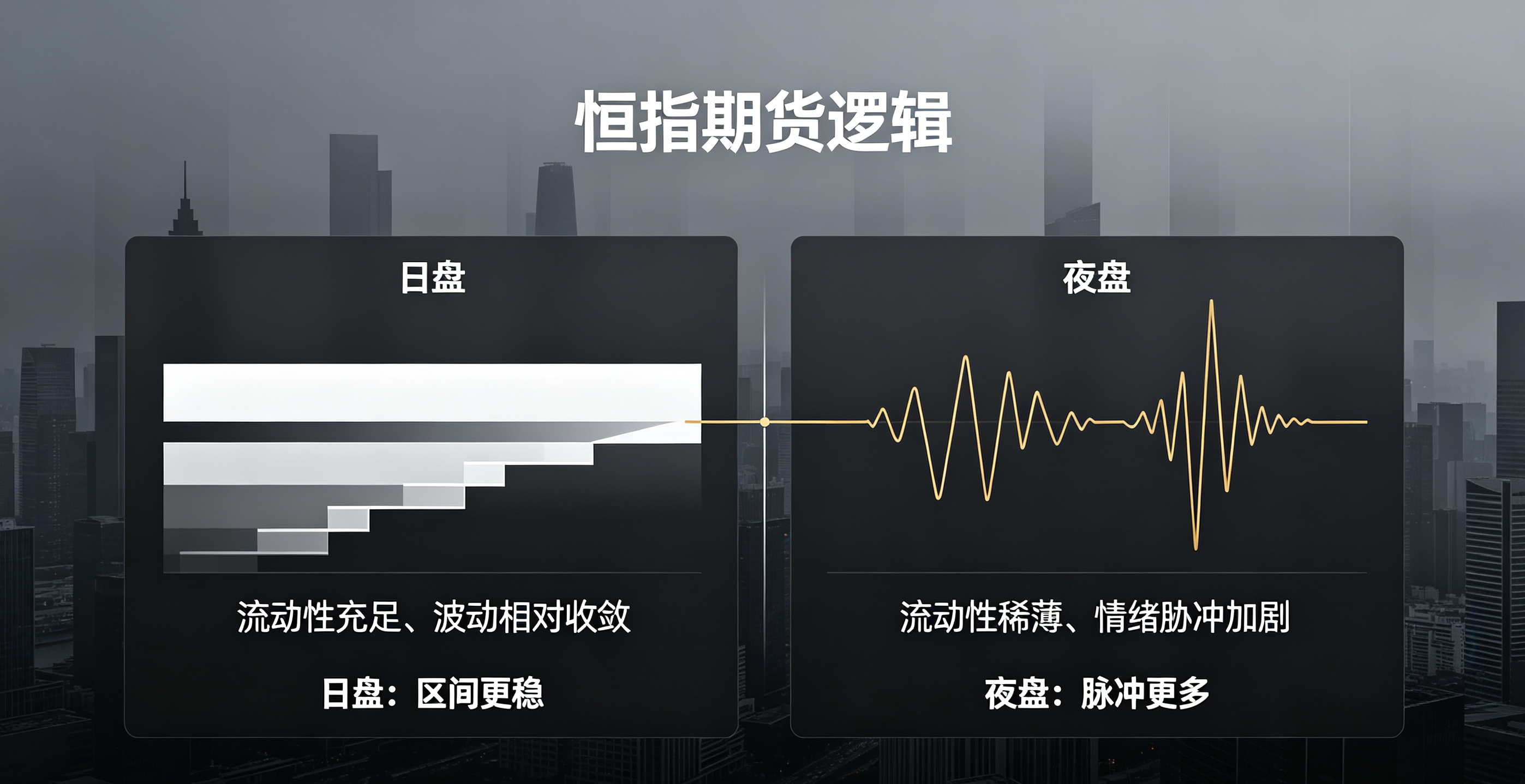 恒指期货 09‑10:昼夜两套节奏,别把夜盘情绪当成真实方向示意图 恒指期货 09‑10:昼夜两套节奏,别把夜盘情绪当成真实方向示意图