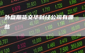 外盘期货文华财经公司有哪些