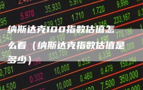 纳斯达克100指数估值怎么看（纳斯达克指数估值是多少）