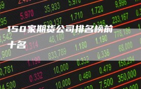 150家期货公司排名榜前十名