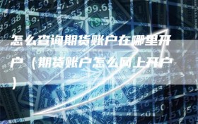 怎么查询期货账户在哪里开户（期货账户怎么网上开户）