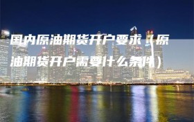 国内原油期货开户要求（原油期货开户需要什么条件）