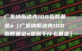 广发纳斯达克100指数基金a（广发纳斯达克100指数基金a是属于什么基金）