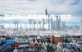 期货持仓量有限制吗（期货市场什么叫持仓量）