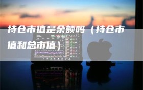 持仓市值是余额吗（持仓市值和总市值）