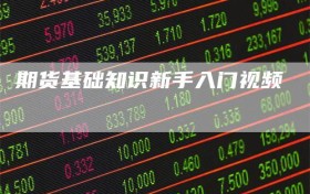 期货基础知识新手入门视频