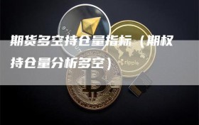 期货多空持仓量指标（期权持仓量分析多空）