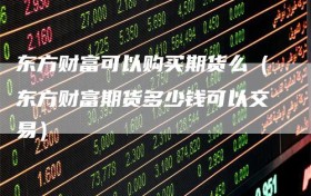 东方财富可以购买期货么（东方财富期货多少钱可以交易）