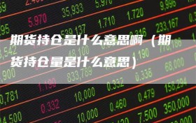期货持仓是什么意思啊（期货持仓量是什么意思）