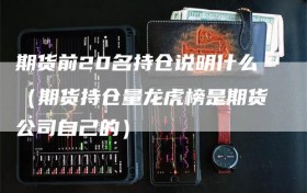 期货前20名持仓说明什么（期货持仓量龙虎榜是期货公司自己的）