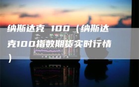 纳斯达克 100（纳斯达克100指数期货实时行情）