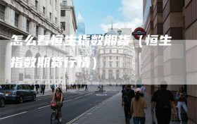 怎么看恒生指数期货（恒生指数期货行情）