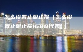 怎么设置止盈止损（怎么设置止盈止损1688代表）