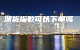 期货指数可以下单吗