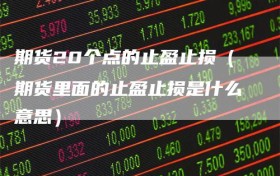 期货20个点的止盈止损（期货里面的止盈止损是什么意思）