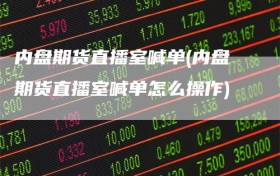 内盘期货直播室喊单(内盘期货直播室喊单怎么操作)
