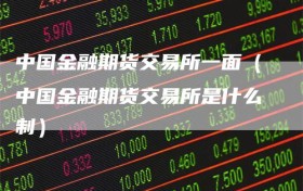 中国金融期货交易所一面（中国金融期货交易所是什么制）