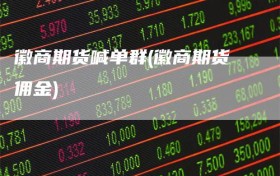 徽商期货喊单群(徽商期货佣金)