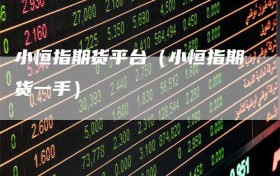 小恒指期货平台（小恒指期货一手）