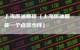 上海原油期货（上海原油期货一个点多少钱）