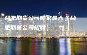 合肥期货公司哪家最大（合肥期货公司招聘）