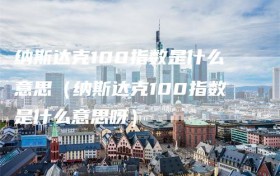 纳斯达克100指数是什么意思（纳斯达克100指数是什么意思呀）