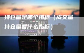 持仓量是哪个指标（成交量持仓量看什么指标）