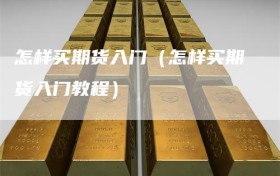 怎样买期货入门（怎样买期货入门教程）