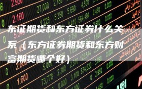 东证期货和东方证券什么关系（东方证券期货和东方财富期货哪个好）