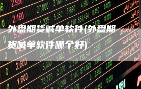 外盘期货喊单软件(外盘期货喊单软件哪个好)