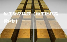 恒生医疗指数（恒生医疗指数Pb）