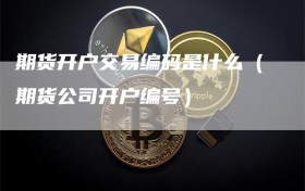 期货开户交易编码是什么（期货公司开户编号）