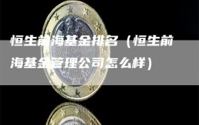 恒生前海基金排名（恒生前海基金管理公司怎么样）