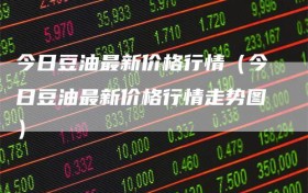 今日豆油最新价格行情（今日豆油最新价格行情走势图）