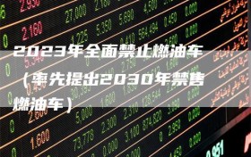 2023年全面禁止燃油车（率先提出2030年禁售燃油车）