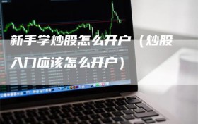 新手学炒股怎么开户（炒股入门应该怎么开户）