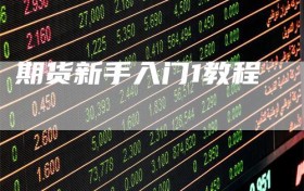 期货新手入门1教程