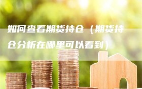 如何查看期货持仓（期货持仓分析在哪里可以看到）