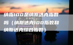 纳指100是纳斯达克指数吗（纳斯达克100指数和纳斯达克综合指数）