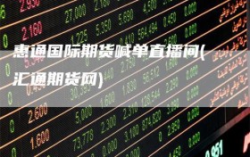 惠通国际期货喊单直播间(汇通期货网)