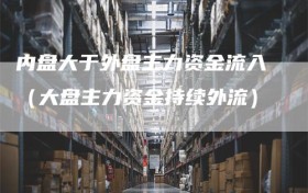 内盘大于外盘主力资金流入（大盘主力资金持续外流）