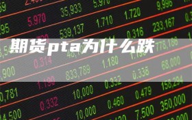 期货pta为什么跌