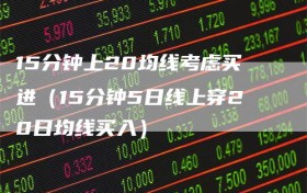 15分钟上20均线考虑买进（15分钟5日线上穿20日均线买入）