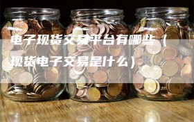 电子现货交易平台有哪些（现货电子交易是什么）