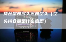 持仓量是多头还是空头（空头持仓量是什么意思）