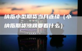 纳指小型期货当月连续（小纳指期货涨跌要看什么）