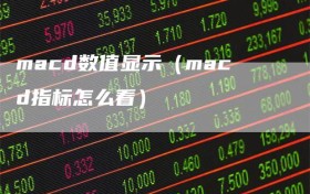 macd数值显示（macd指标怎么看）