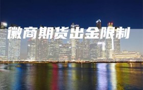徽商期货出金限制