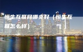 恒生互联网哪支好（恒生互联怎么样）