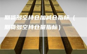 期货多空持仓加减仓指标（期货多空持仓量指标）